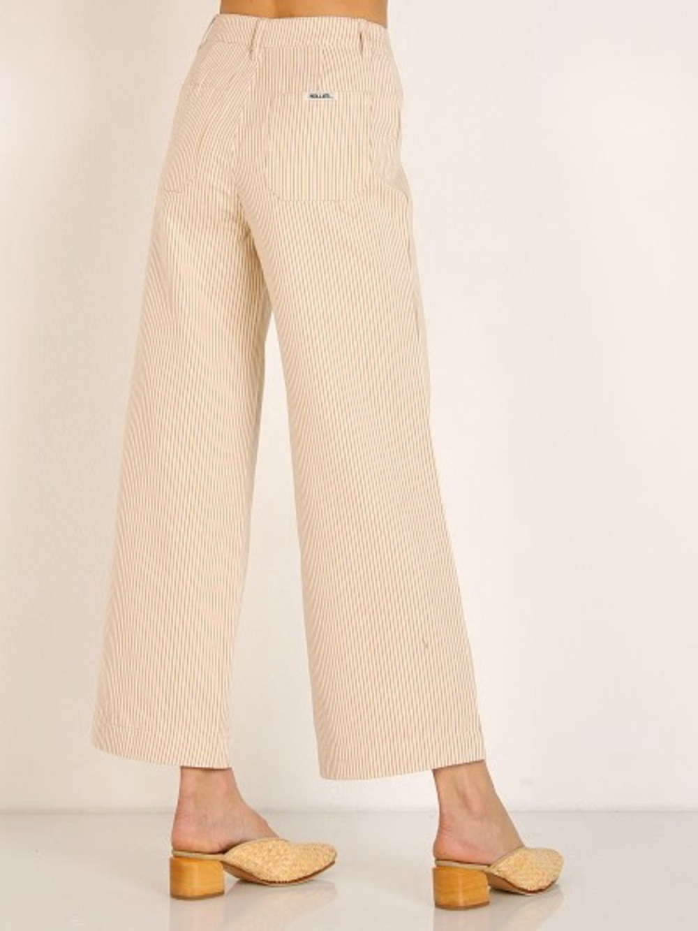 ROLLA’s Old Mate Wide-Leg Pants Gold Strip Pinstripe Size 26 Fall Boho
